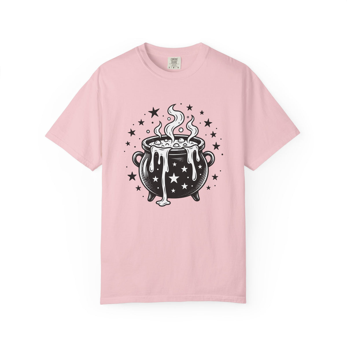 Witch Cauldron Shirt Halloween Witch Gift Women Hand Drawn Tee Cauldron T-Shirt Horror Fan Boho Graphic Tshirt Vintage Stars Tshirt