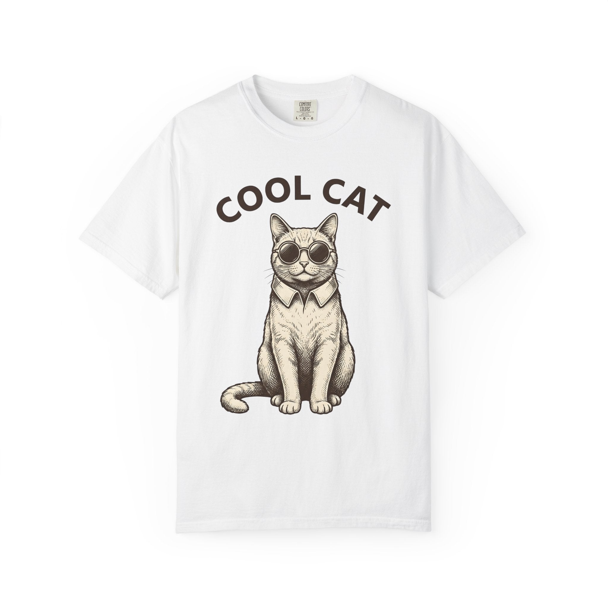 Kitty Shades Shirt Cat Pets Gift Women Retro Tee Cat Eye T-Shirt Cat Fan Vintage Tshirt Animal Graphic Sketch Necklace Tshirt