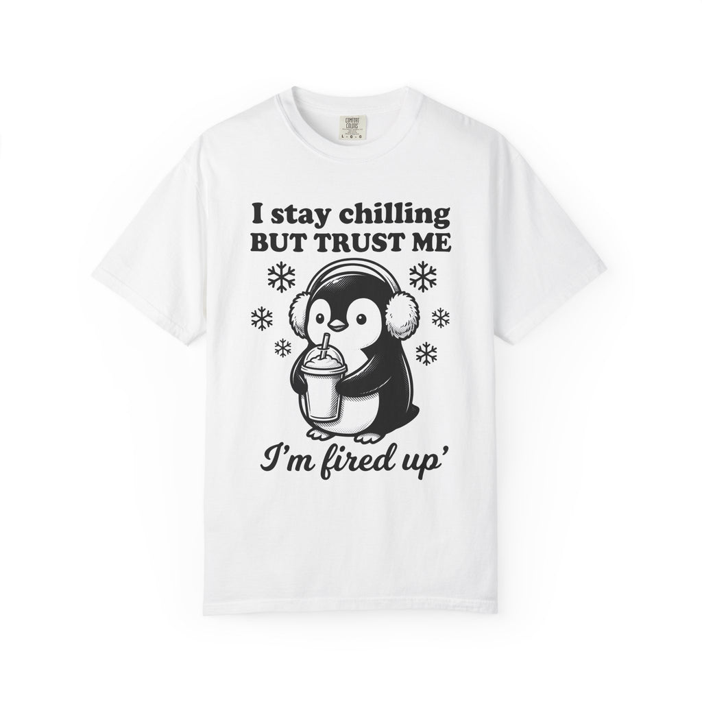 Penguin Drink Shirt Funny Fauna Gift Women Hand Drawn Tee Puffin T-Shirt Comedian Fan Cartoon Tshirt Wildlife Graphic Classic Frozen Flakes