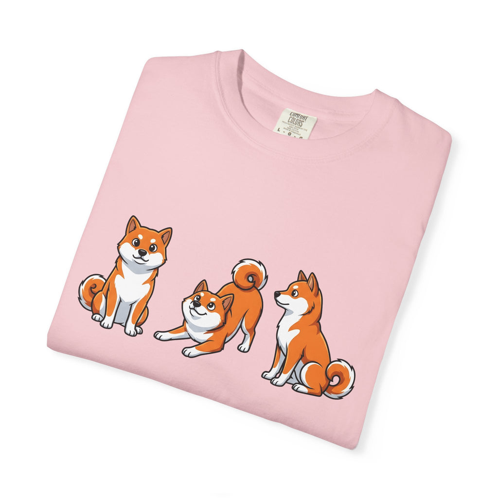 Shiba Inu Dogs Shirt Dog Fauna Gift Women Line Art Tee Shiba Inu T-Shirt Dog Fan Drawing Graphic Tshirt Doodle Fun Pose Tshirt