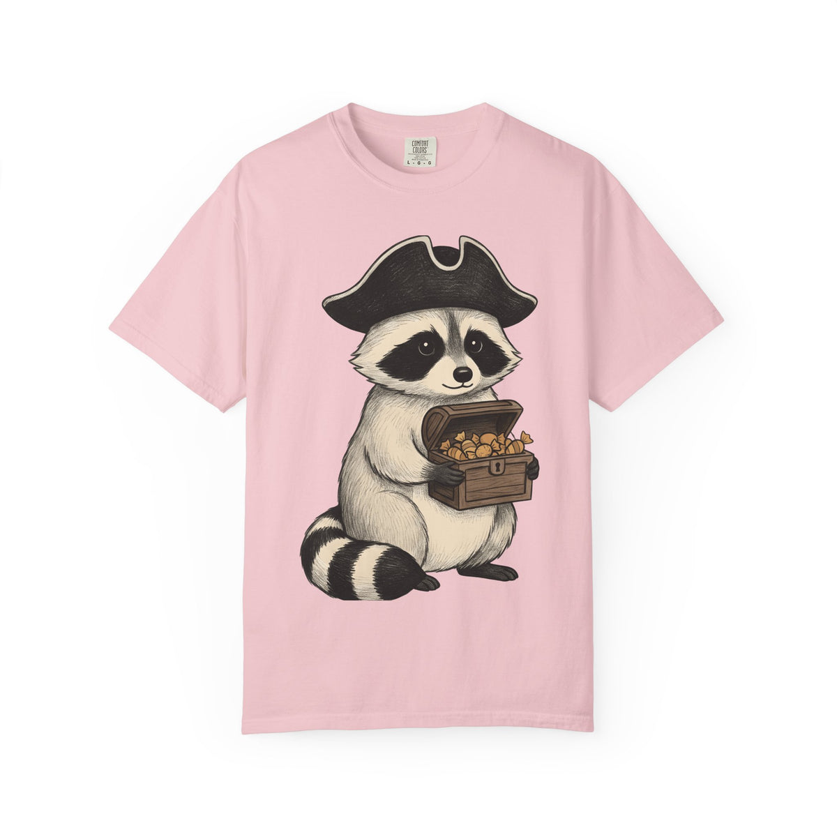 Raccoon Pirate Shirt Halloween Wildlife Gift Women Adorable Tee Trash Panda T-Shirt Horror Fan Cute Tshirt Animal Graphic Sketch Sweets