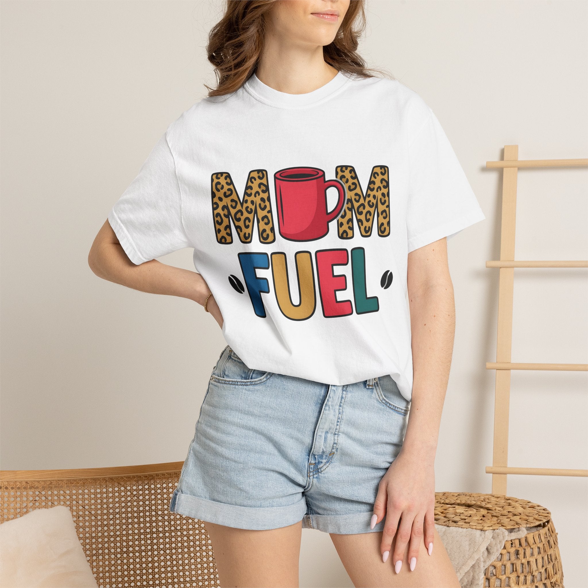 Latte Cup Shirt Coffee Mama Gift Women Minimalist Tee Coffee Mug T-Shirt Coffee Fan Simple Tshirt Mom Graphic Hand Drawn Cheetah Pattern