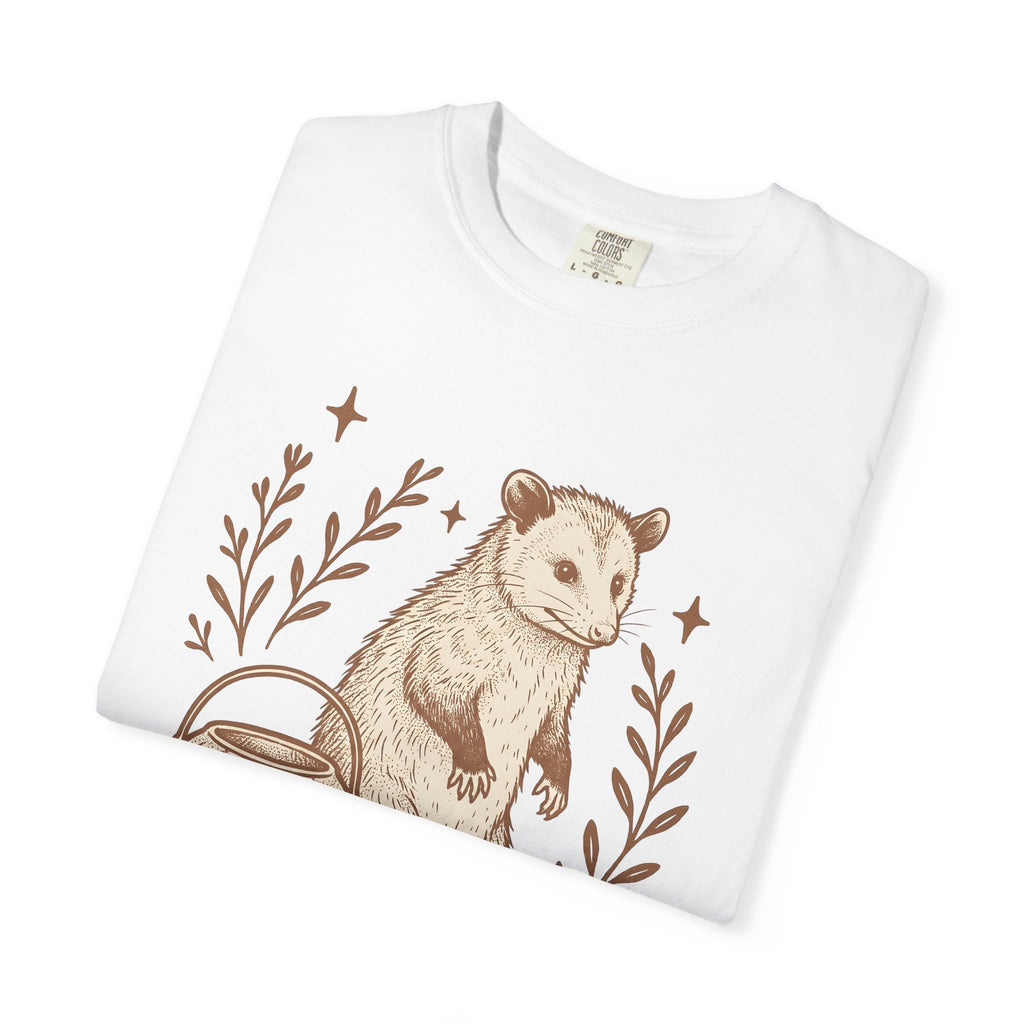 Opossum Pumpkin Shirt Halloween Wildlife Gift Women Sketch Tee Possum T-Shirt Horror Fan Drawing Graphic Tshirt Retro Star Shapes Tshirt