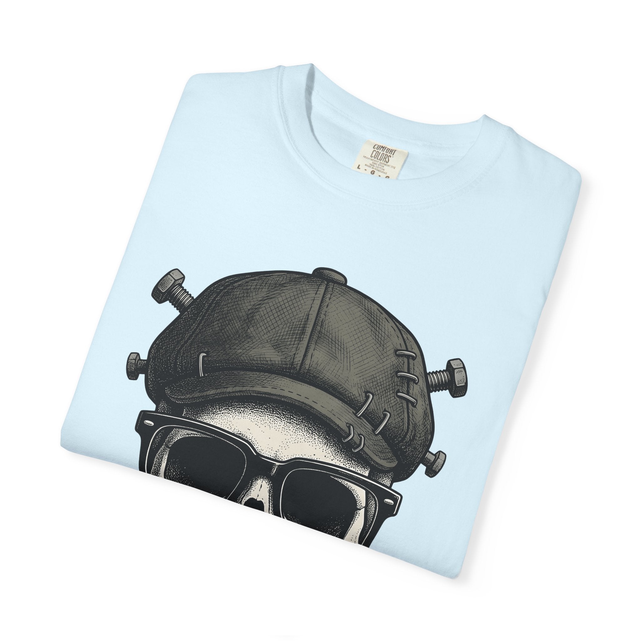 Skull Beanie Shirt Halloween Macabre Gift Women Skin Art Tee Beanie T-Shirt Horror Fan Tattoo Tshirt Dark Graphic Old School Shades Tshirt