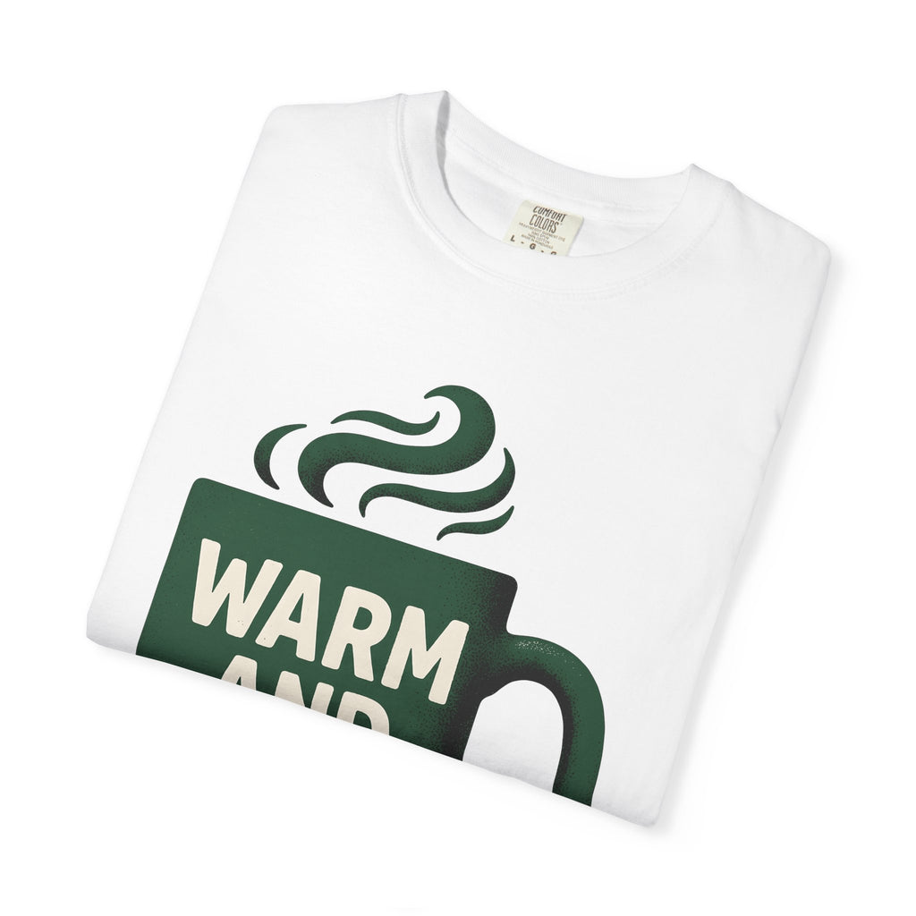 Tea Mug Shirt Christmas Latte Gift Women Farmhouse Tee Coffee Mug T-Shirt Xmas Fan Coffee Cup Tshirt Coffee Graphic Line Art Steam Tshirt
