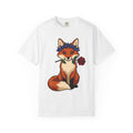 Fox Floral Wreath Shirt Animals & Flowers Forest Gift Women Adorable Tee Fox T-Shirt Wildlife Fan Cute Tshirt Woods Graphic Animation
