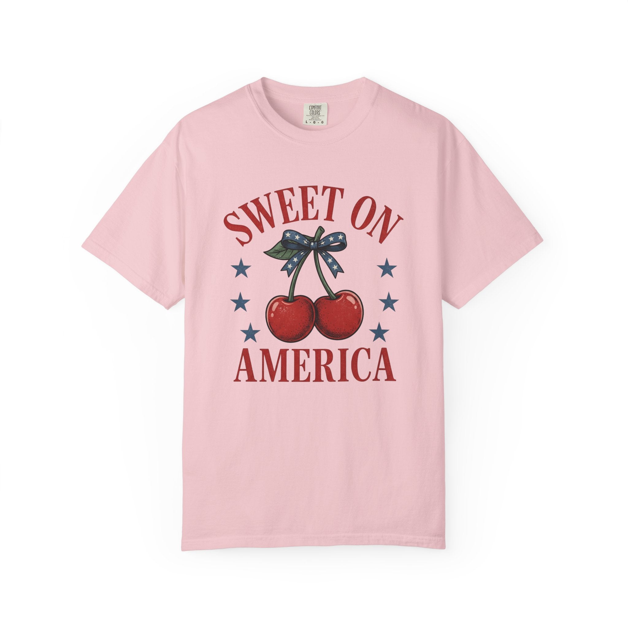 Cherry Pair Shirt America Fruit Gift Women Vintage Tee Cherries T-Shirt American Fan Vintage Tshirt Fruit Graphic Retro Patriotic Bow Tshirt