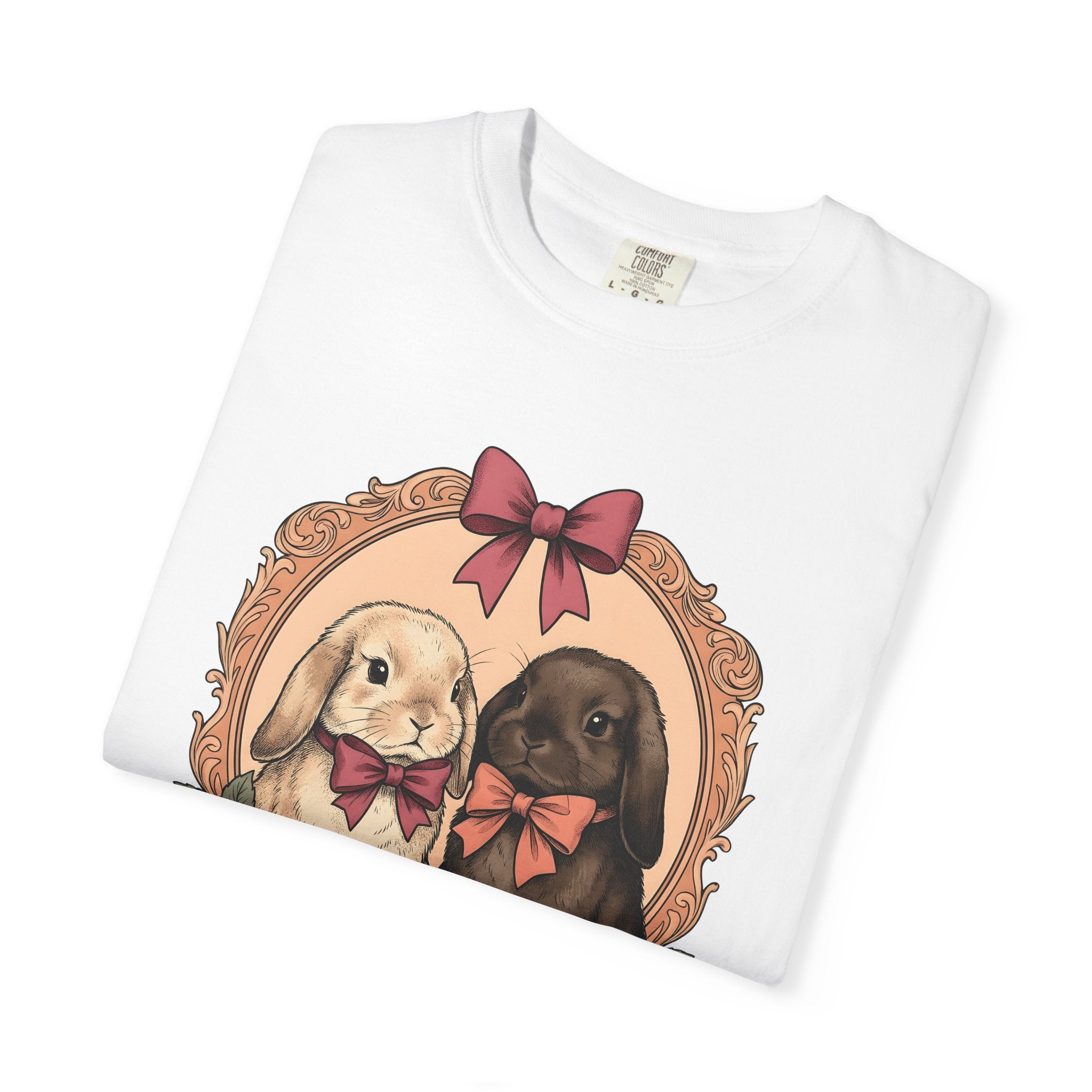 Bunny Duo Shirt Valentine's Day Wildlife Gift Women Antique Tee Rabbit Pair T-Shirt Valentine Fan Vintage Tshirt Animal Graphic Doodle