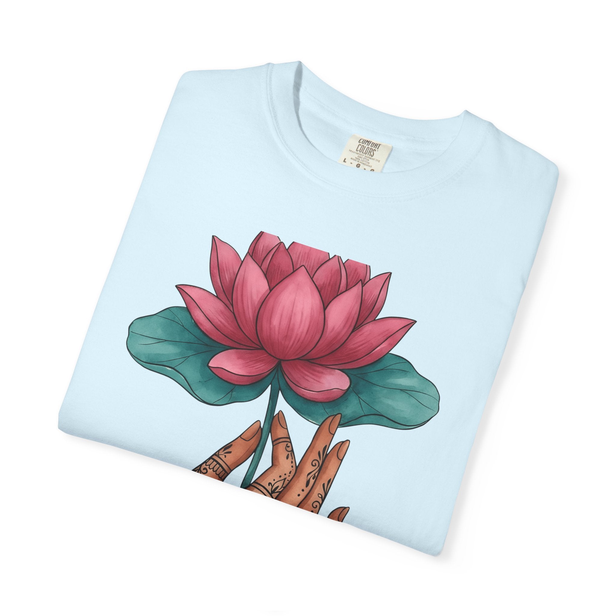 Lotus Fingers Shirt Boho Chic Spirituality Gift Women Tribal Tee Lotus T-Shirt Bohemian Enthusiast Ethnic Tshirt Spiritual Graphic Sketch