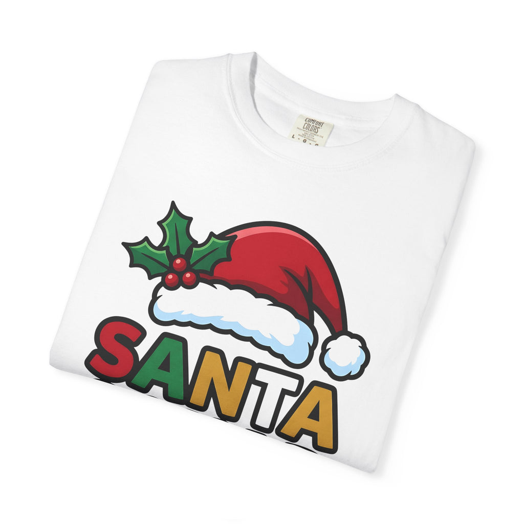 Santa Cap Shirt Christmas Festivity Gift Women Animated Tee Santa Hat T-Shirt Holiday Fan Cartoon Tshirt Celebration Graphic Modern Candy