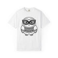Owl Drawing Shirt Owl Nature Gift Women Folk Tee Hoot T-Shirt Owl Fan Primitive Tshirt Wilderness Graphic Clean Wave Stripes Tshirt