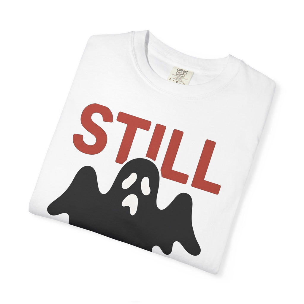Ghost Graphic Shirt Halloween Humor Gift Women Bold Tee Specter T-Shirt Horror Fan Graphic Tshirt Funny Graphic Minimalist Spooky Face