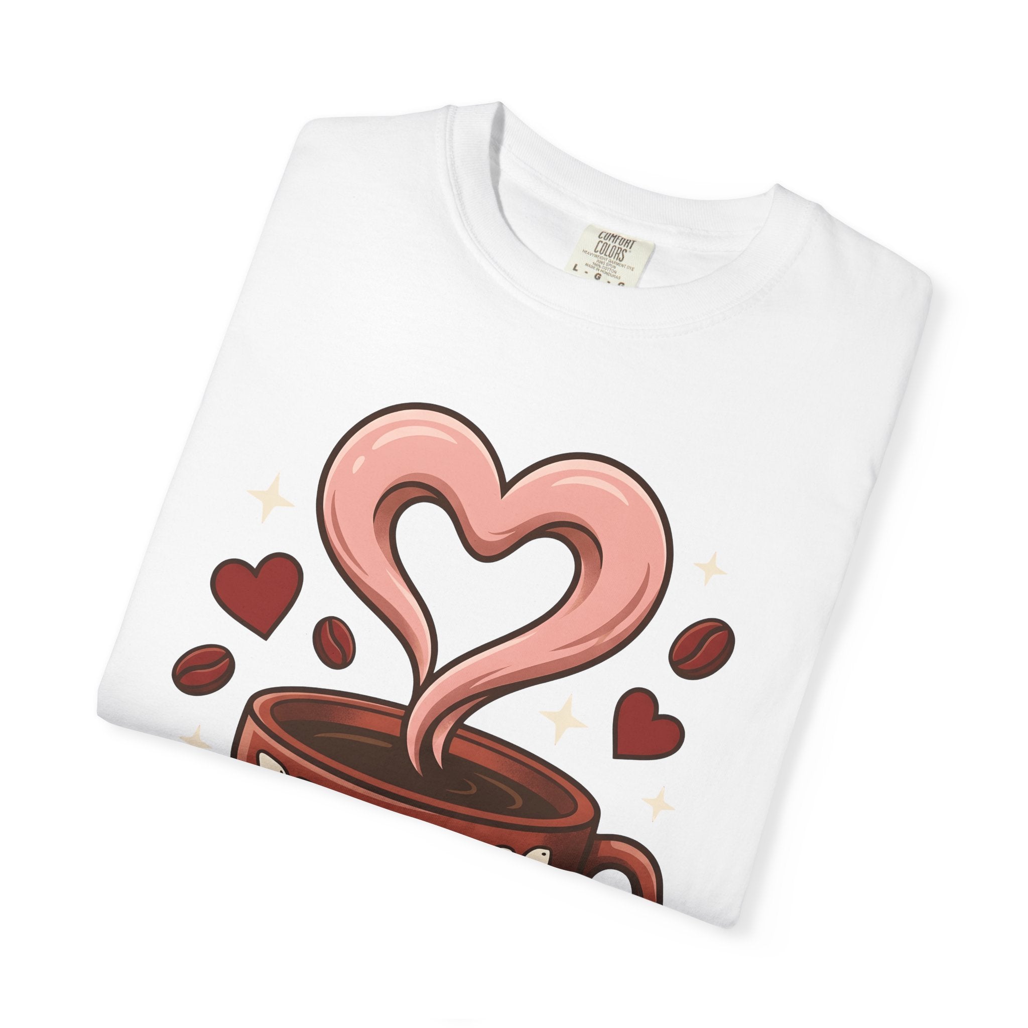 Coffee Cup Heart Shirt Valentines Day Coffee Gift Women Cartoon Tee Mug T-Shirt Valentine Fan Coffee Cup Tshirt Coffee Design Retro Coffee