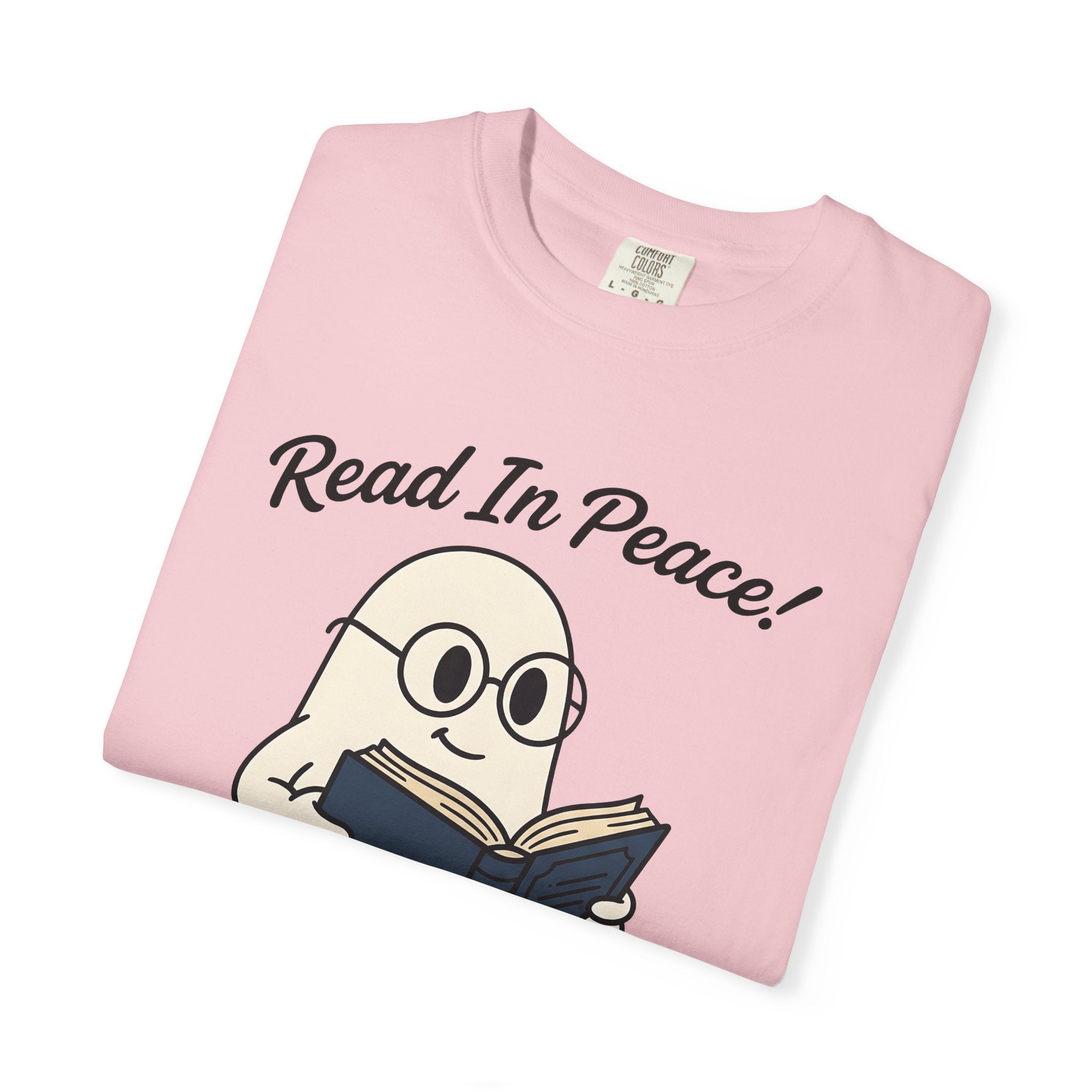 Haunted Book Shirt Funny Literature Gift Women Doodle Tee Spooky Book T-Shirt Humor Fan Creepy Story Graphic Tshirt Hand Drawn Eyeglasses