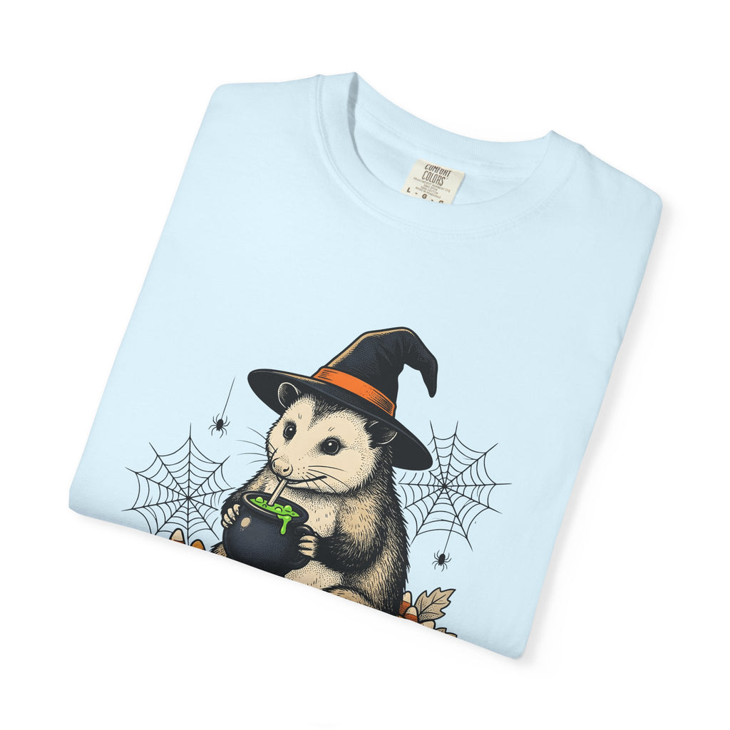 Opossum Magic Shirt Halloween Fauna Gift Women Sketch Tee Possum T-Shirt Spooky Fan Drawing Graphic Tshirt Line Art Autumn Candy Tshirt