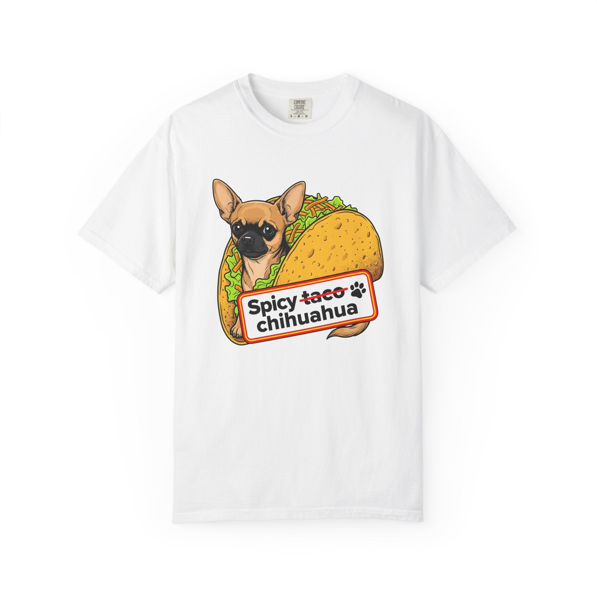 Chihuahua Taco Shirt Dog Treats Gift Women Animated Tee Taco T-Shirt Dog Fan Cartoon Tshirt Snack Graphic Bright Cheese Slice Tshirt