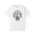 Bat Flower Shirt Halloween Magic Gift Women Dark Art Tee Black Bat T-Shirt Horror Fan Gothic Tshirt Mystical Graphic Retro Lunar Phases