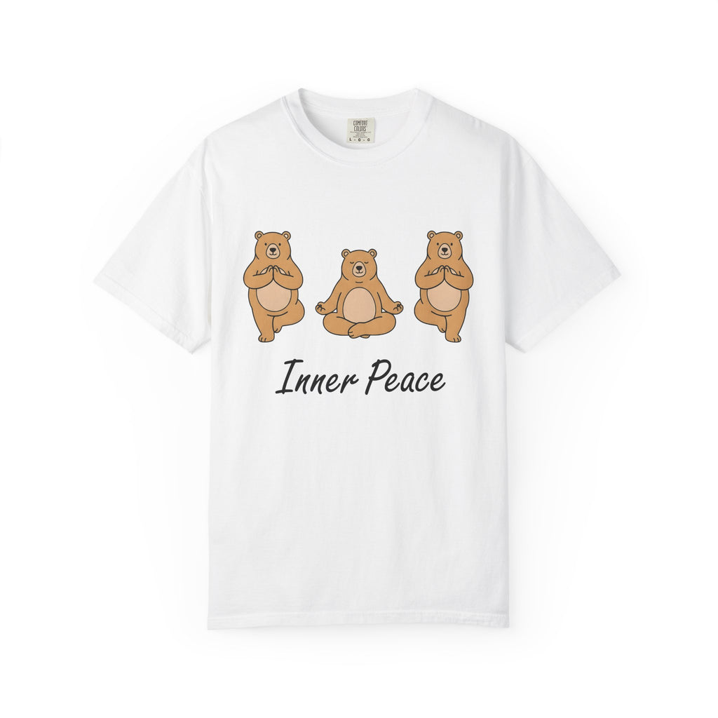 Meditation Bear Shirt Yoga Wildlife Gift Women Kawaii Tee Bear T-Shirt Yoga Enthusiast Cute Tshirt Animal Graphic Simple Zen Pose Tshirt
