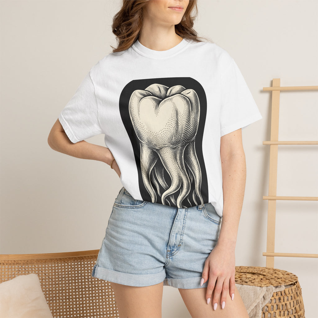 Tooth Octopus Shirt Dental Alternative Gift Women Line Art Tee Octopus T-Shirt Dentist Enthusiast Linework Tshirt Alternative Graphic