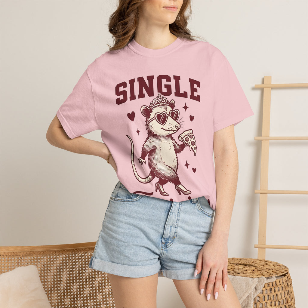Possum Pizza Shirt Valentines Day Animal Gift Women Vintage Tee Pizza T-Shirt Valentine Fan Distressed Tshirt Creature Graphic Retro Hearts
