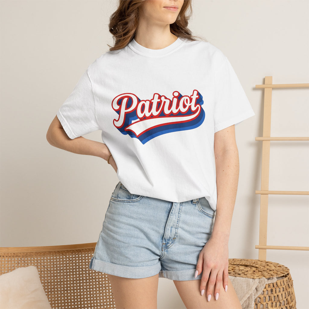 Patriotic Font Shirt America Event Gift Women Heavy Tee Typography T-Shirt American Fan Vintage Tshirt Festival Graphic Rustic Old School