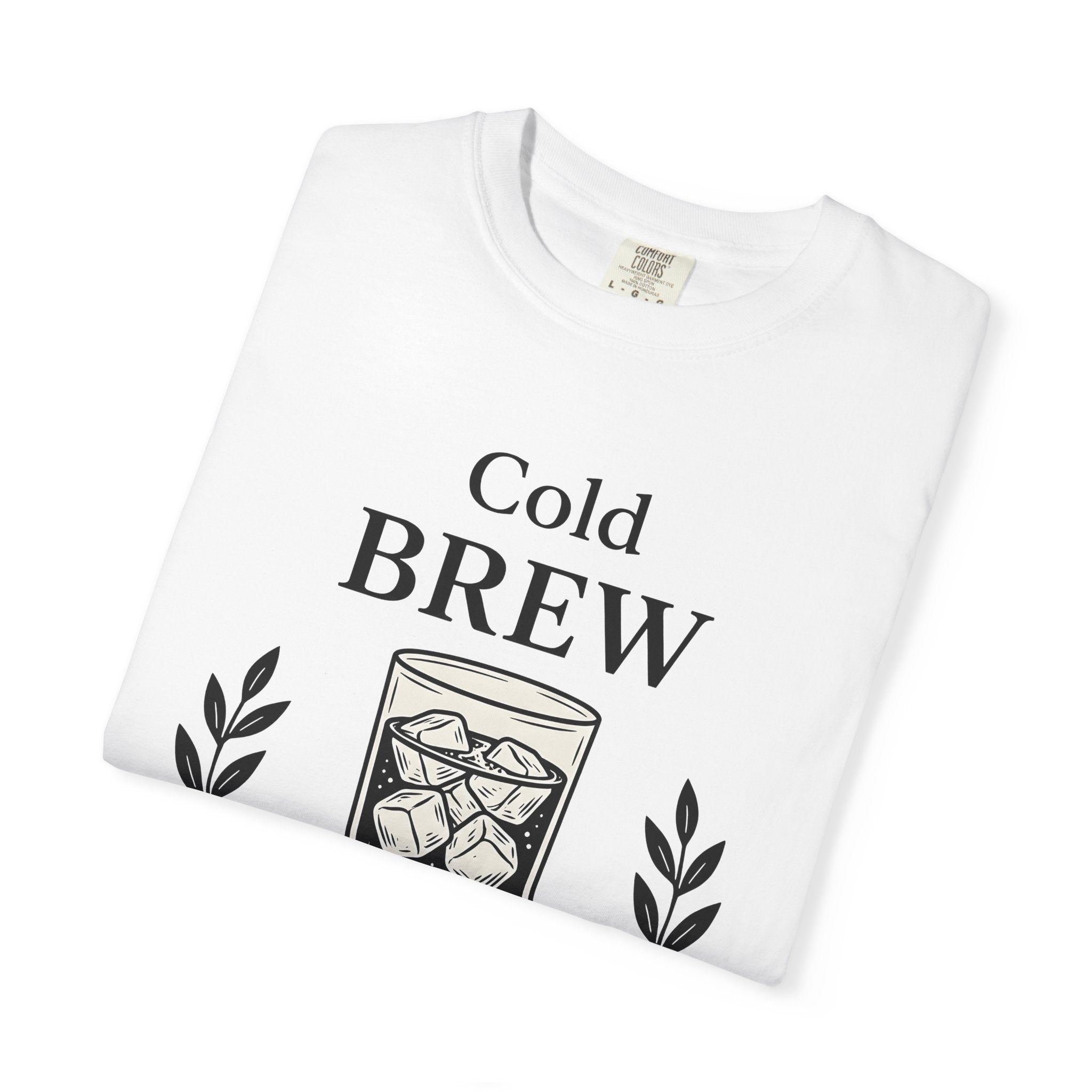 Iced Latte Shirt Coffee Cuisine Gift Women Hand Painted Tee Cold Brew T-Shirt Coffee Fan Painted Tshirt Food Graphic Outline Plant Tshirt
