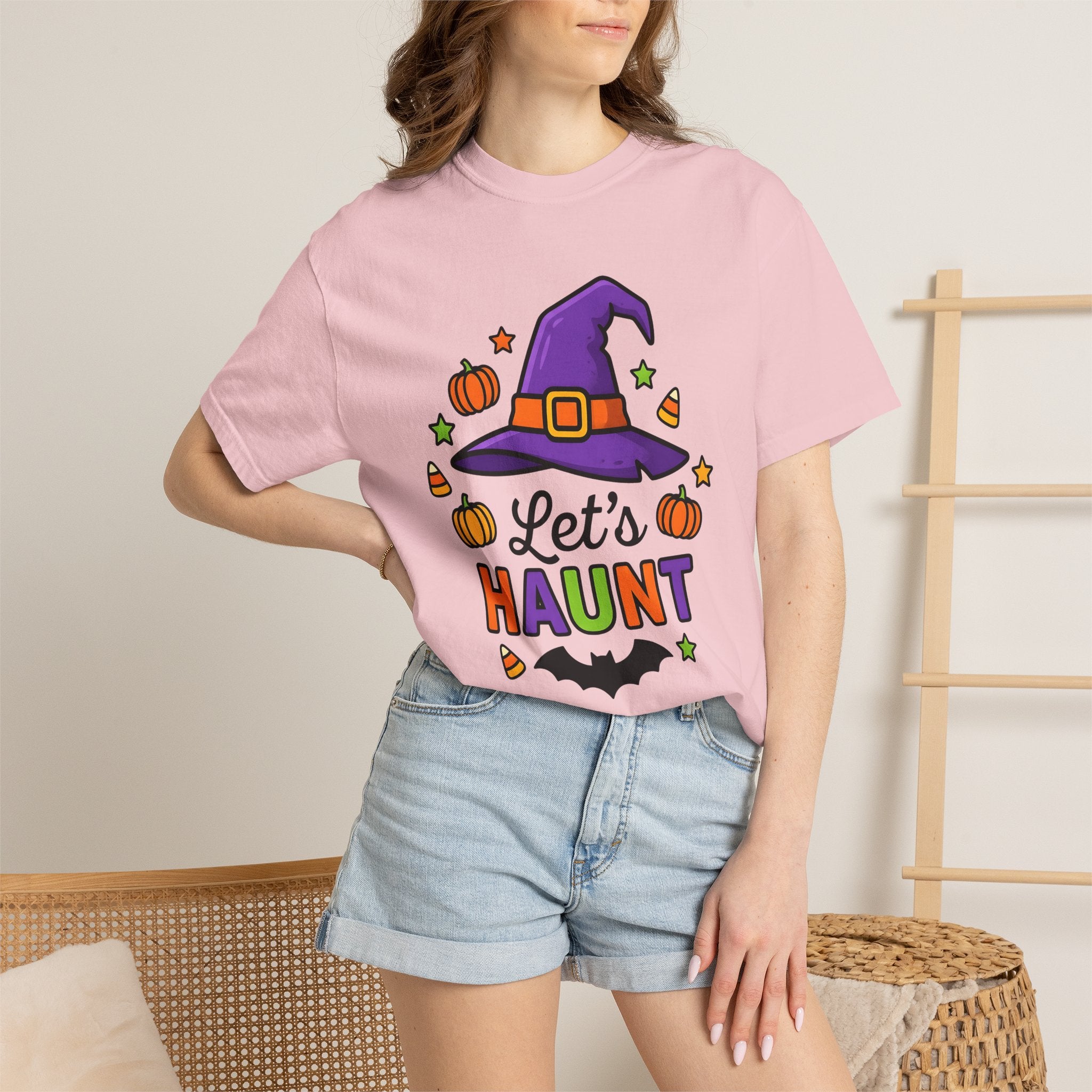 Wizard Hat Shirt Halloween Scary Gift Women Comic Tee Pointy Hat T-Shirt Horror Fan Spooky Graphic Tshirt Vintage Jack O Lantern Tshirt