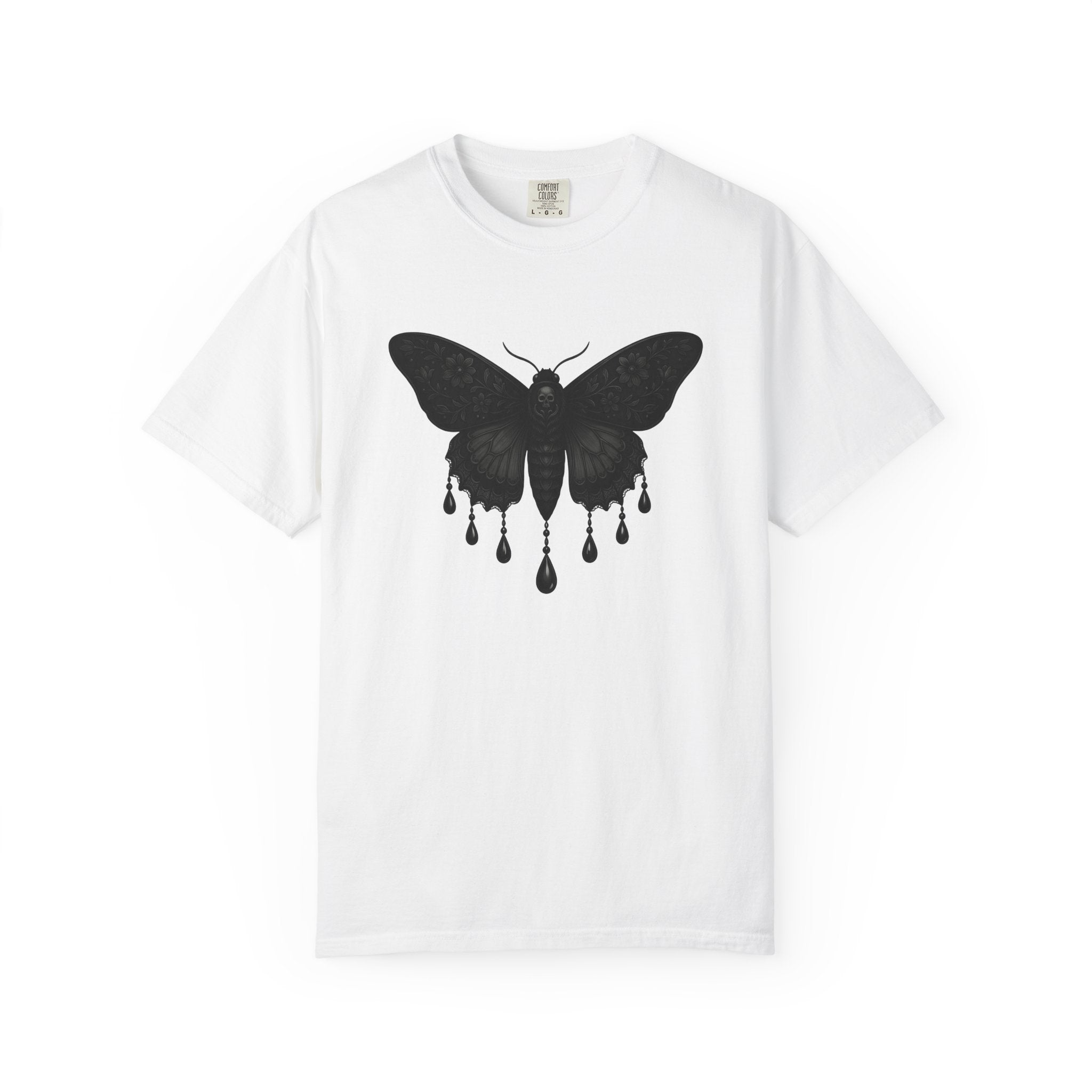 Spooky Moth Shirt Halloween Dark Gift Women Horror Art Tee Moth T-Shirt Horror Fan Macabre Graphic Tshirt Retro Bones Tshirt