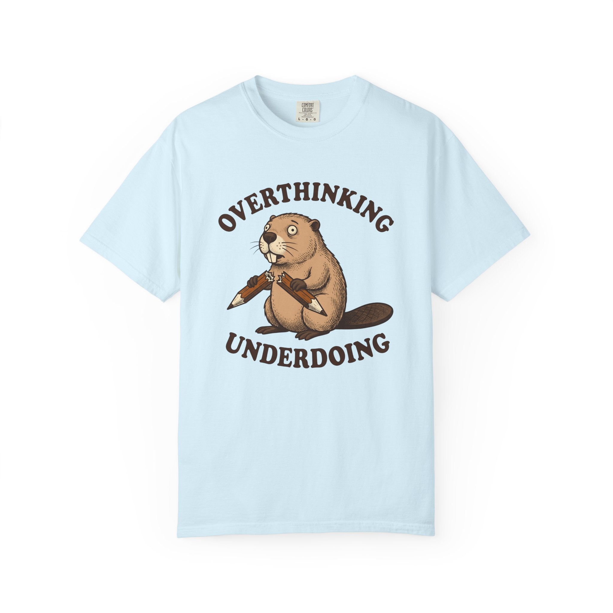 Beaver Drawing Shirt Animals Joke Gift Women Doodle Tee Beaver T-Shirt Wildlife Fan Cartoon Tshirt Pun Graphic Hand Drawn Writing Utensil