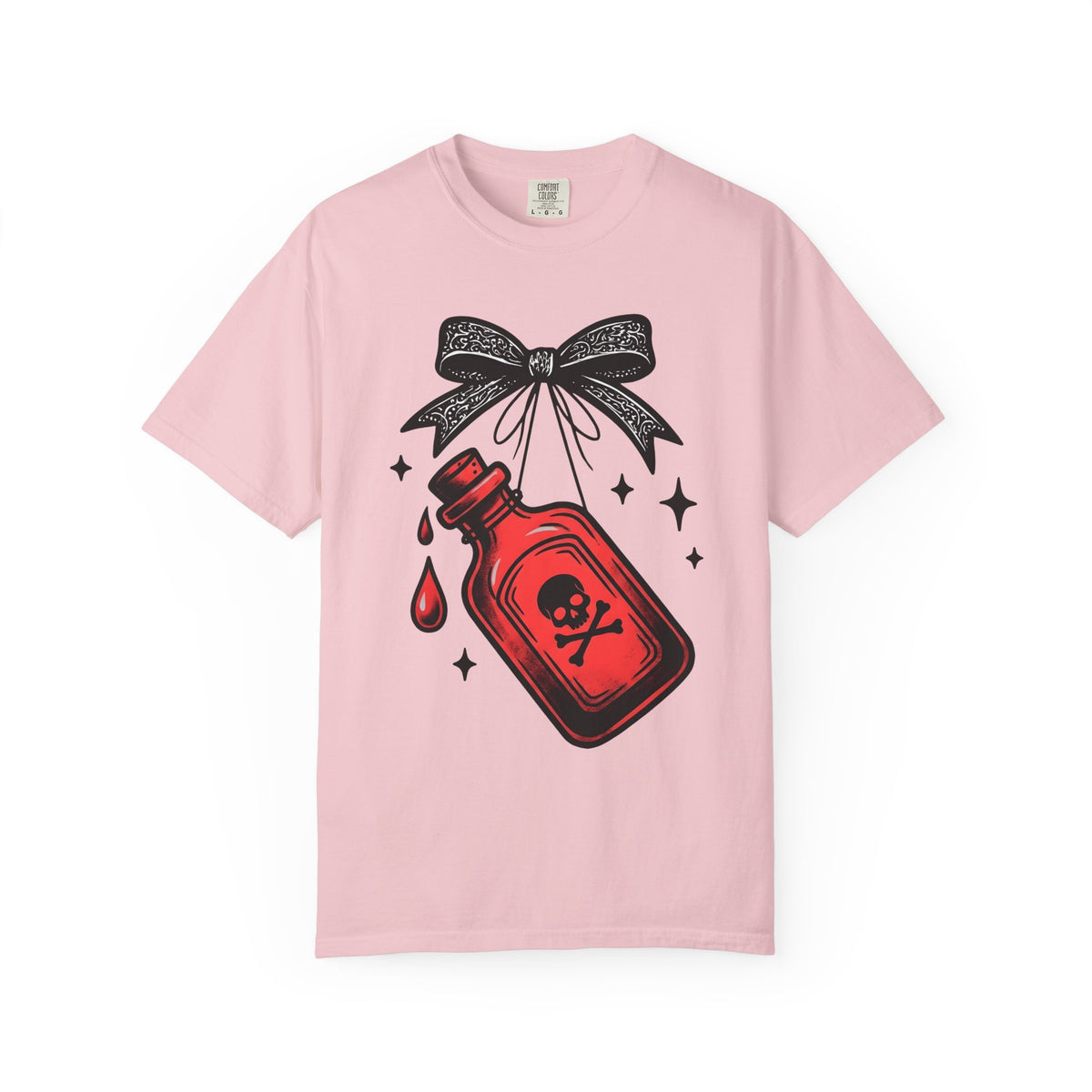 Venom Container Shirt Boho Chic Fall Gift Women Dark Tee Poison Bottle T-Shirt Bohemian Fan Gothic Tshirt Autumn Graphic Distressed Knot