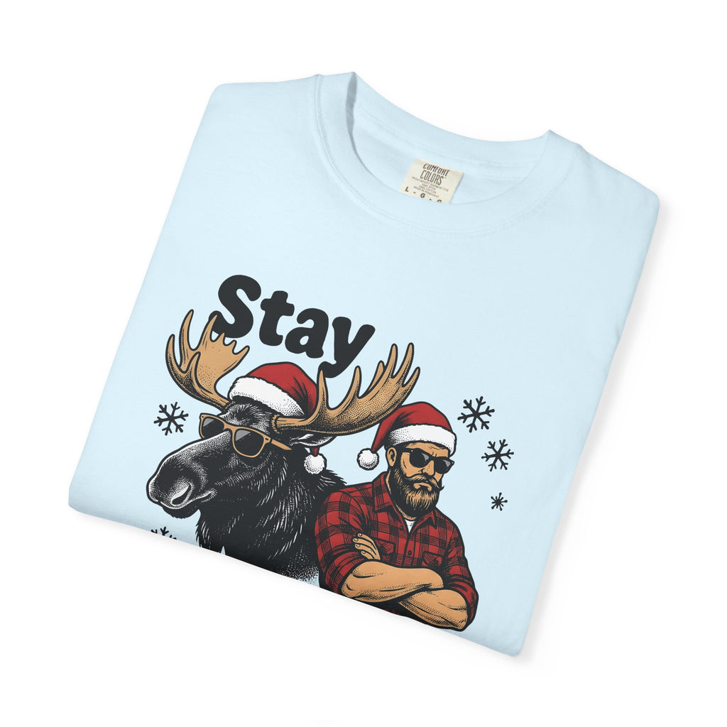 Elk Lumberjack Shirt Christmas Camping Gift Women Retro Tee Moose T-Shirt Xmas Fan Vintage Tshirt Outdoor Graphic Sketch Shades Tshirt