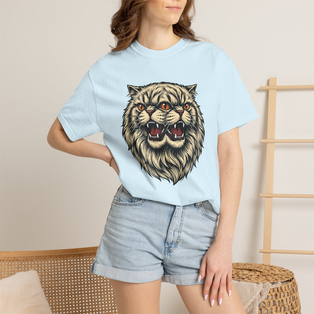 Double Head Kitty Shirt Cat Alternative Gift Women Sketch Tee Cat T-Shirt Cat Fan Drawing Graphic Old School Sharp Teeth Tshirt