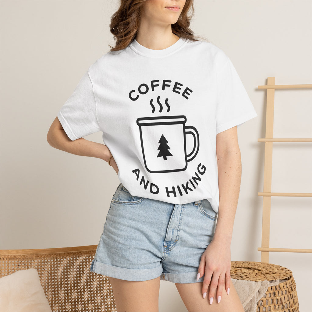 Coffee Mug Shirt Coffee Nature Gift Women Minimalist Tee Mug T-Shirt Coffee Fan Simple Tshirt Wilderness Graphic Retro Pine Tree Tshirt