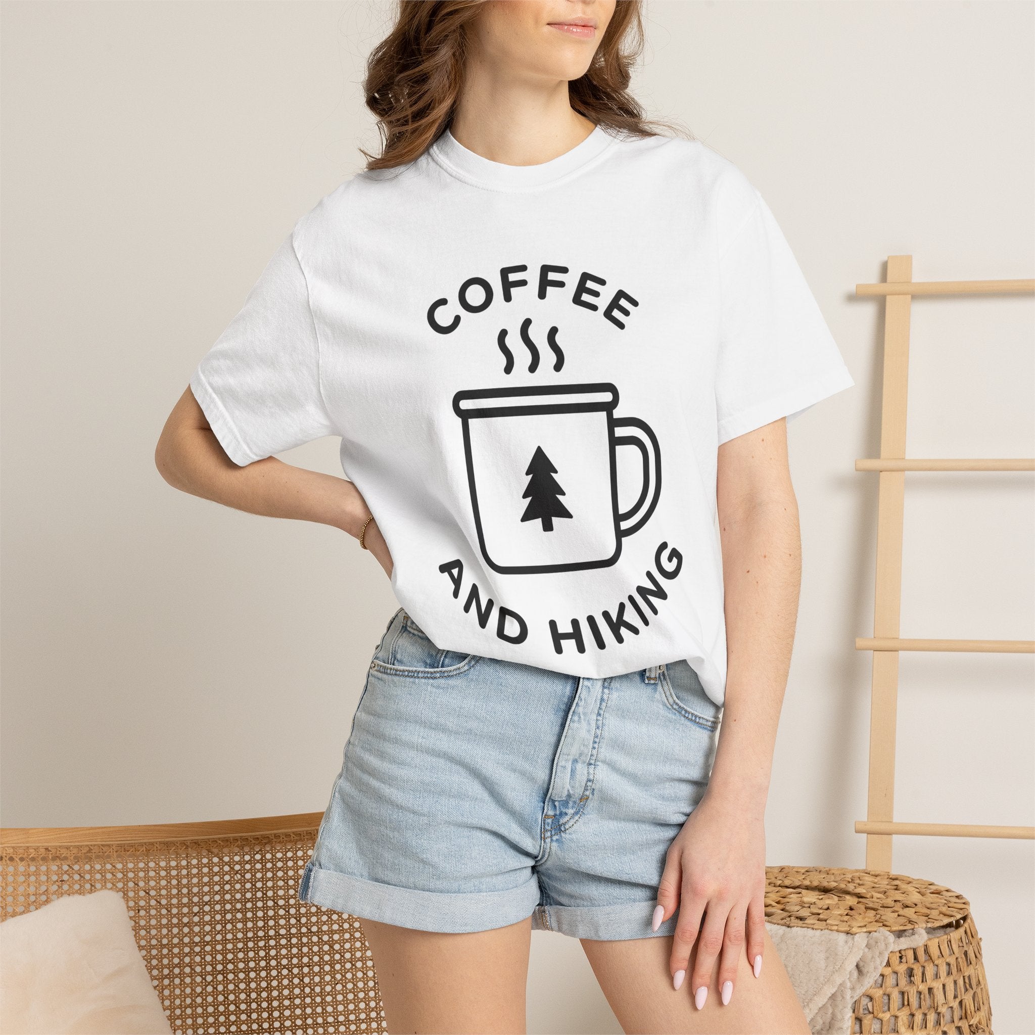 Coffee Mug Shirt Coffee Nature Gift Women Minimalist Tee Mug T-Shirt Coffee Fan Simple Tshirt Wilderness Graphic Retro Pine Tree Tshirt