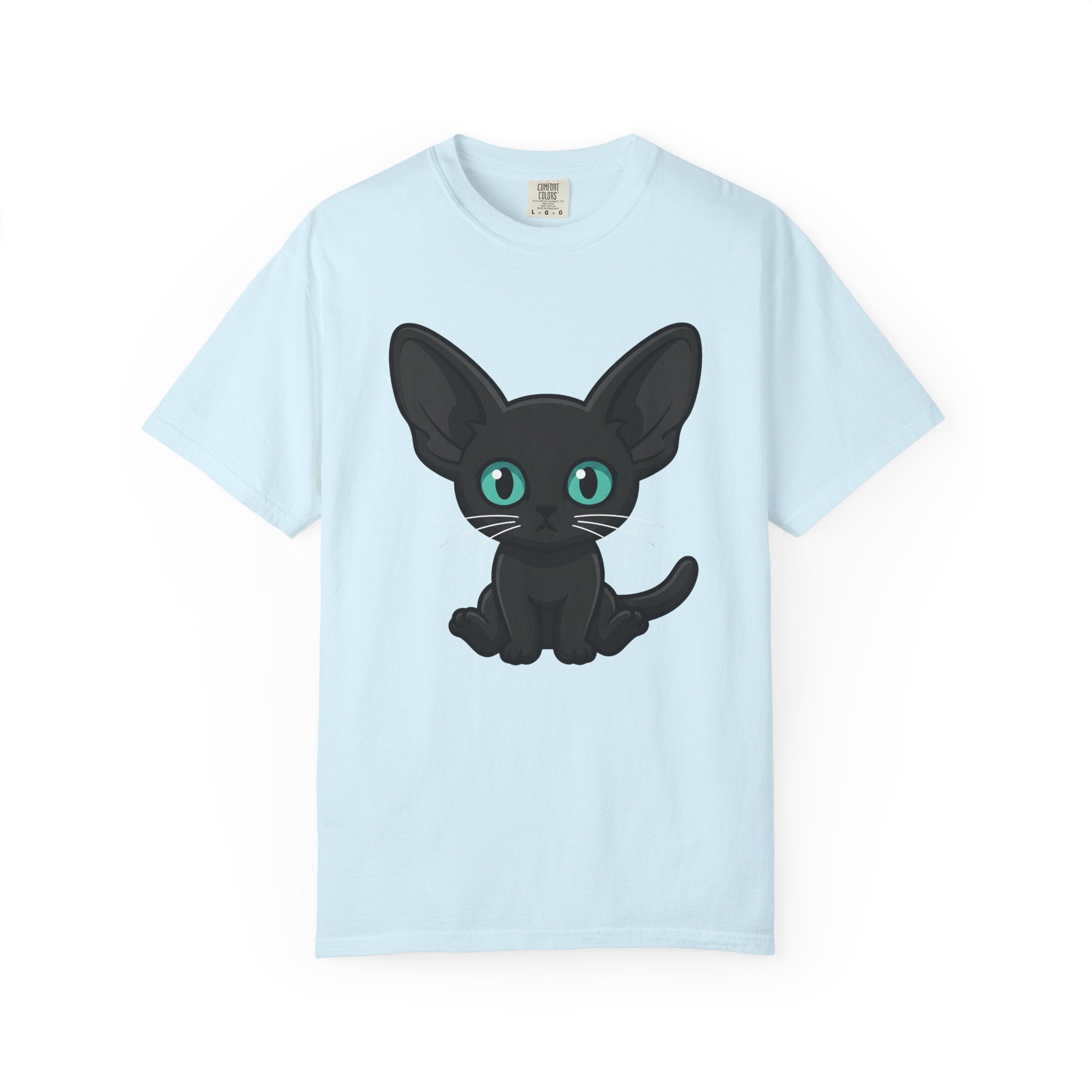 Black Cat Shirt Cat Pet Gift Women Cute Tee Kitty T-Shirt Cat Fan Feline Tshirt Animal Graphic Comic Large Eyes Tshirt