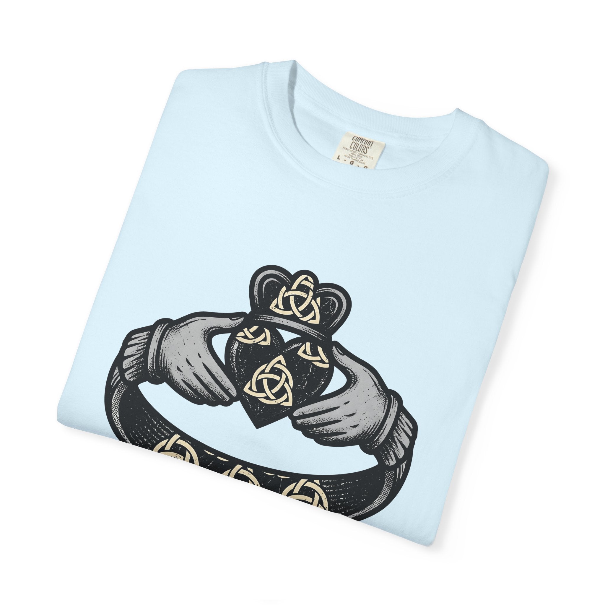 Claddagh Accessory Shirt St Patrick's Day Heritage Gift Women Sketch Tee Claddagh T-Shirt St Patrick's Day Enthusiast Drawing Illustration