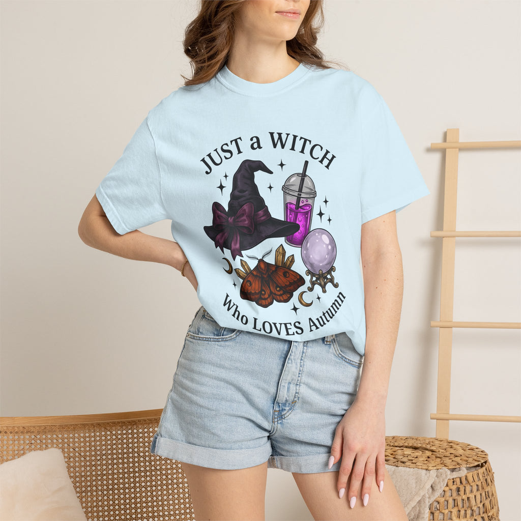 Wizard Hat Shirt Autumn Fall Gift Women Spooky Tee Sorcerer Hat T-Shirt Halloween Fan Creepy Tshirt Autumnal Graphic Retro Butterfly Tshirt