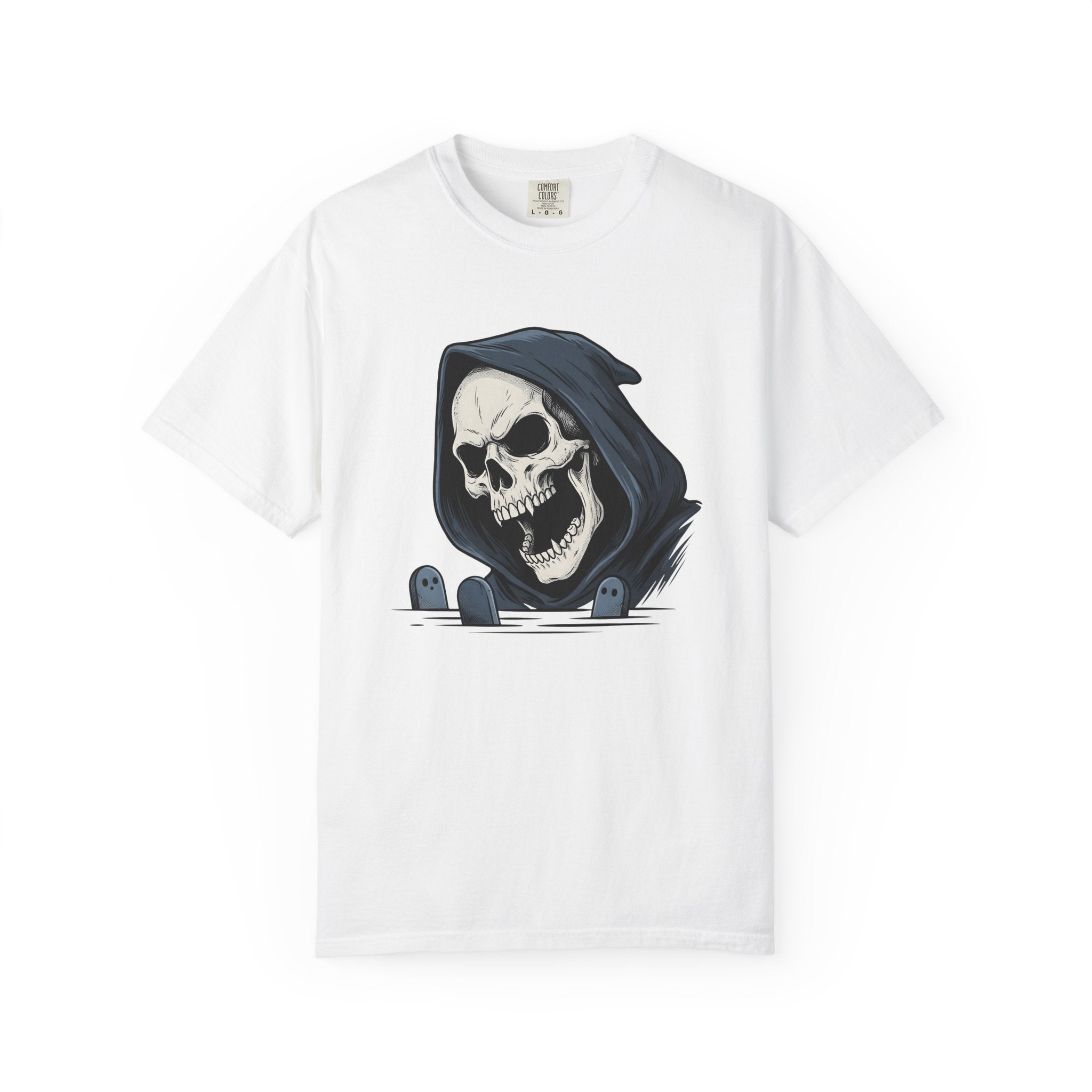 Grim Reaper Shirt Halloween Spooky Gift Women Tattoo Style Tee Death Harvester T-Shirt Horror Fan Dark Art Tshirt Creepy Graphic Gothic