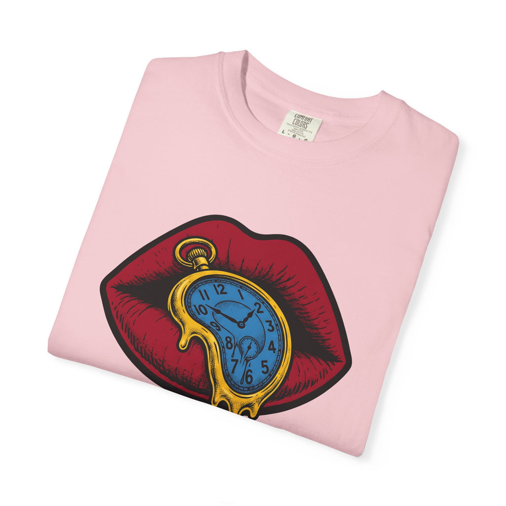 Melting Clock Lips Shirt Surreal Fashion Gift Women Pop Art Tee Timepiece T-Shirt Surrealist Fan Pop Culture Tshirt Style Graphic Vintage