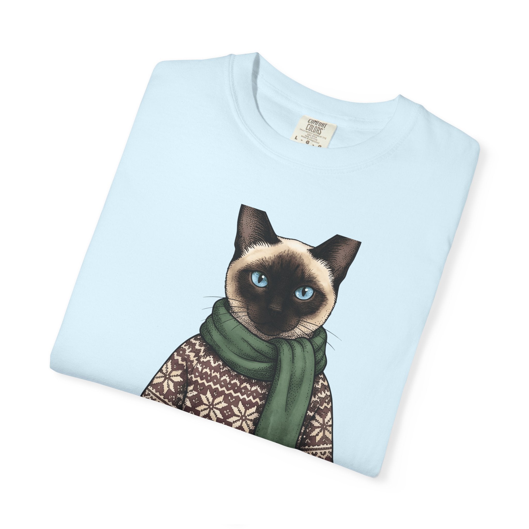 Siamese Kitten Shirt Cat Clothing Gift Women Sketch Tee Kitten T-Shirt Cat Fan Drawing Design Retro Pullover Tshirt