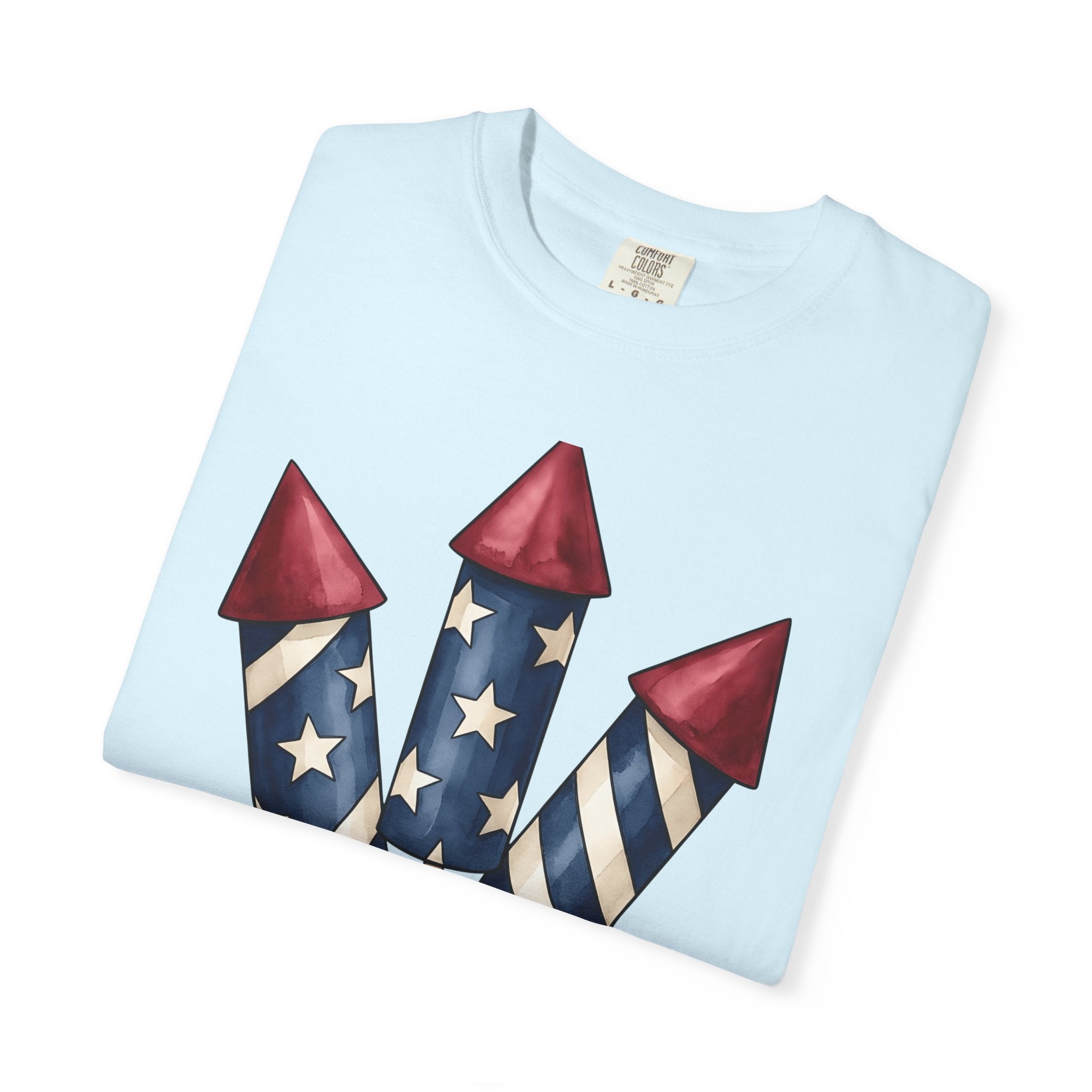 Firework Rockets Shirt 4th Of July Americana Gift Women Watercolor Tee Fireworks T-Shirt Patriotic Fan Pyrotechnics Tshirt American Graphic