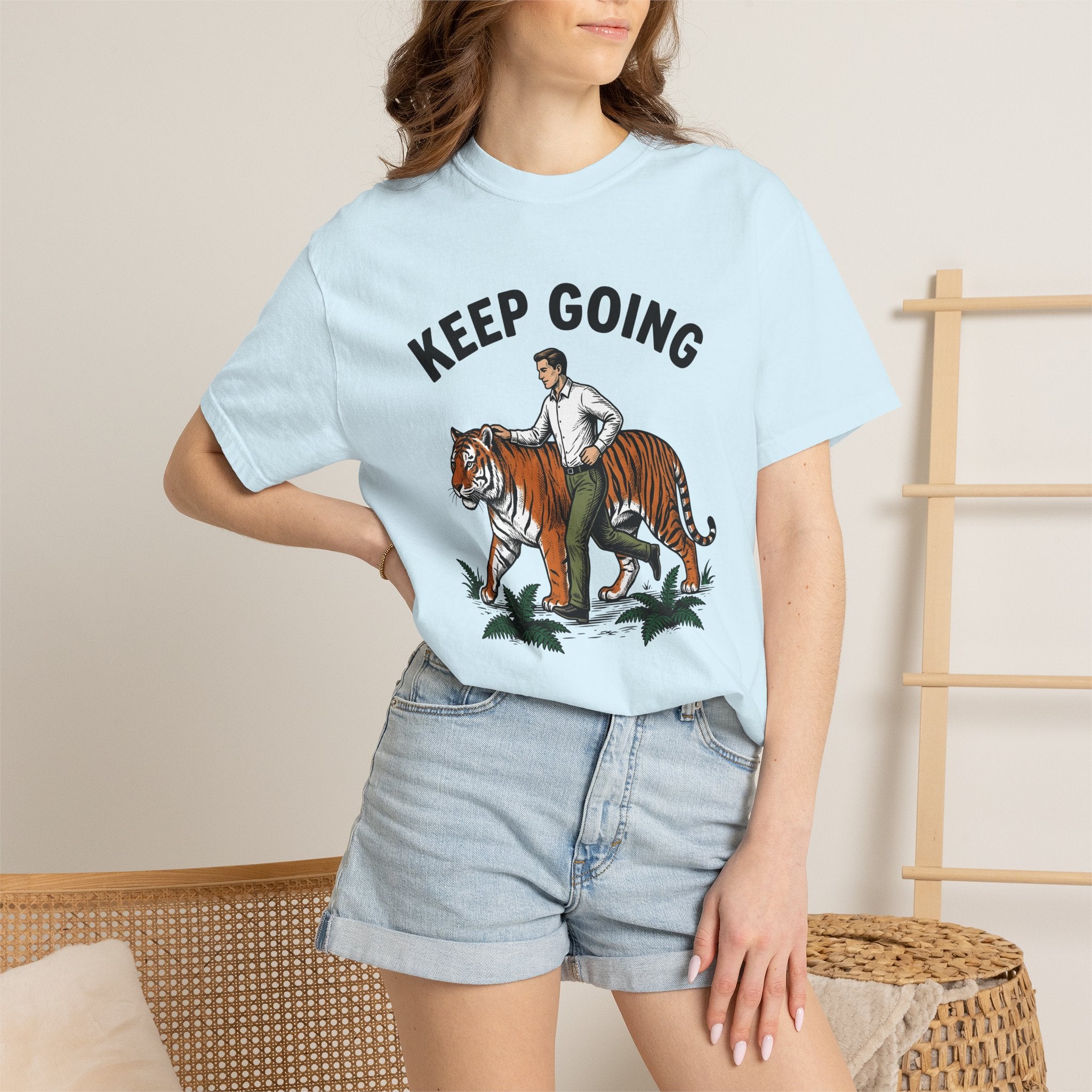 Dude Tiger Shirt Motivational Critter Gift Women Antiqued Tee Tiger T-Shirt Inspirational Enthusiast Vintage Tshirt Animal Graphic Pencil