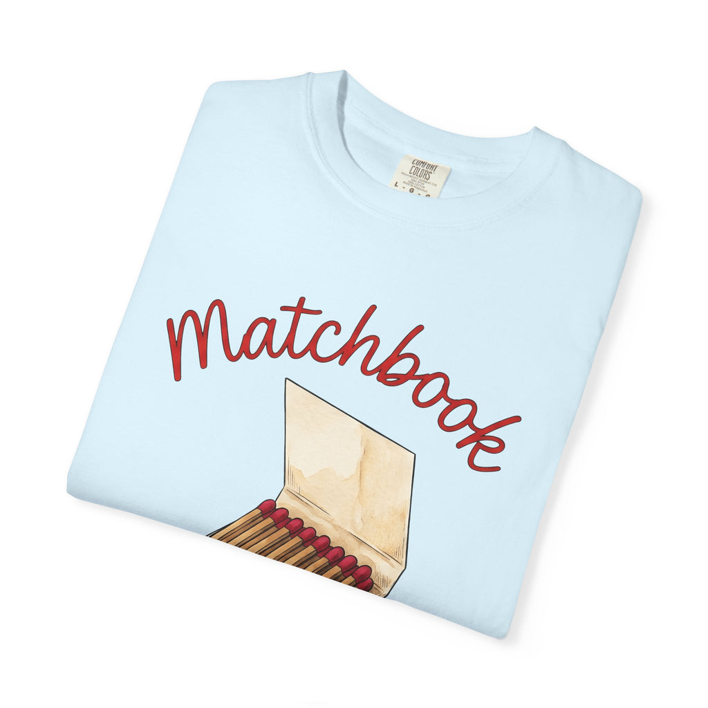 Matchbook Shirt Vintage Novelty Gift Women Sketch Tee Matchcover T-Shirt Retro Enthusiast Drawing Design Line Art Matches Tshirt