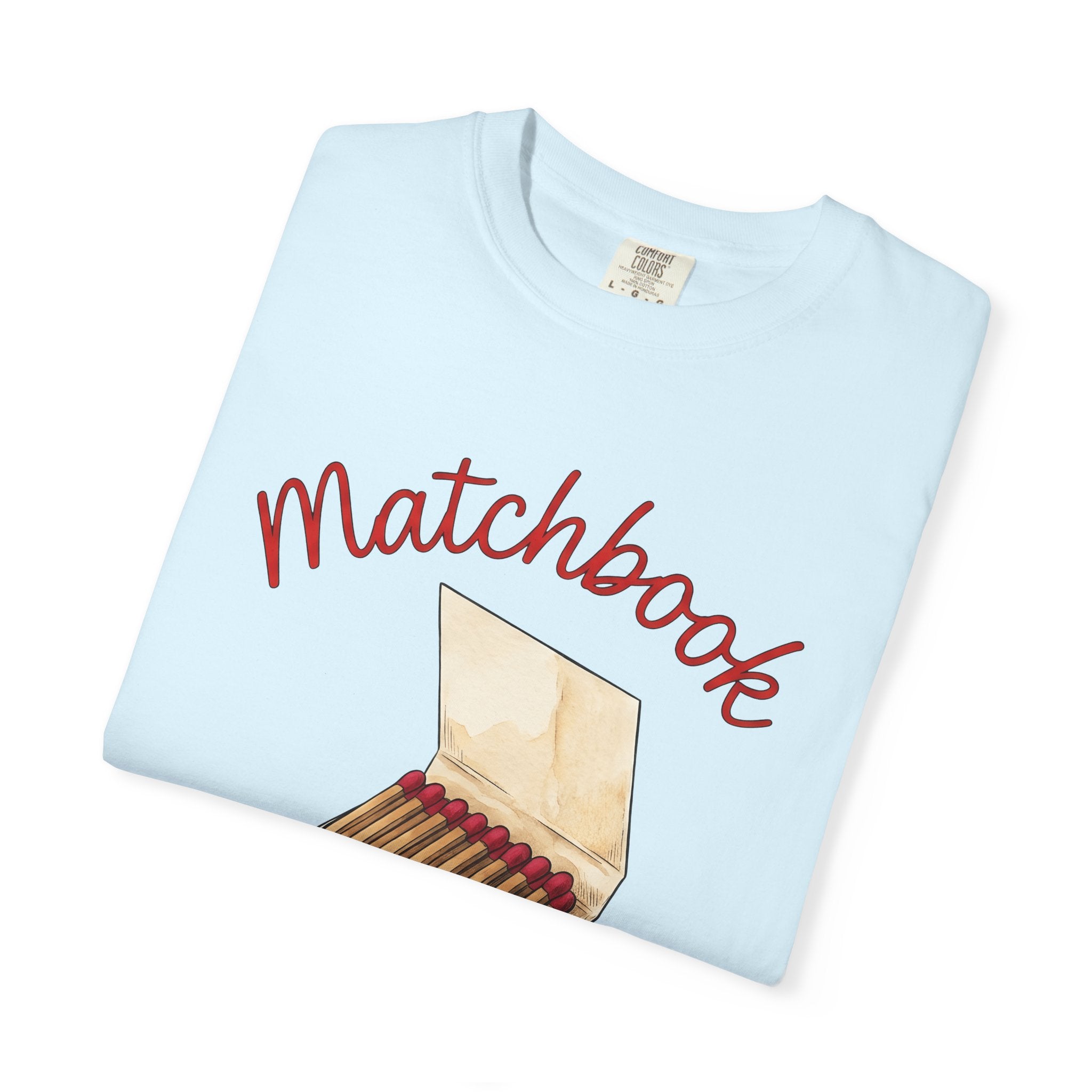 Matchbook Shirt Vintage Novelty Gift Women Sketch Tee Matchcover T-Shirt Retro Enthusiast Drawing Design Line Art Matches Tshirt