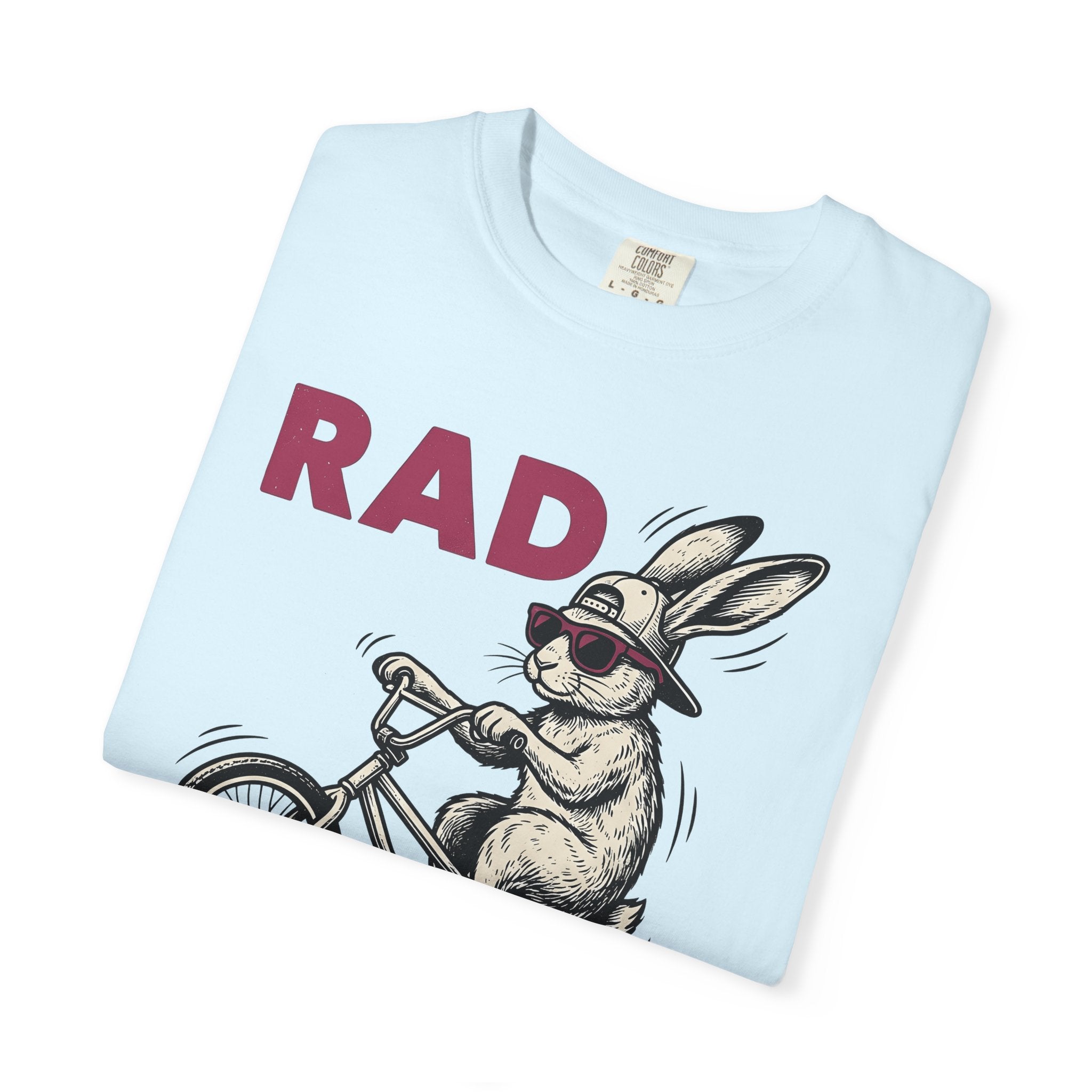 Bunny Bike Shirt Easter Animal Gift Women Hand Drawn Tee Rabbit T-Shirt Easter Fan Illustrated Tshirt Creature Graphic Retro Sunglasses