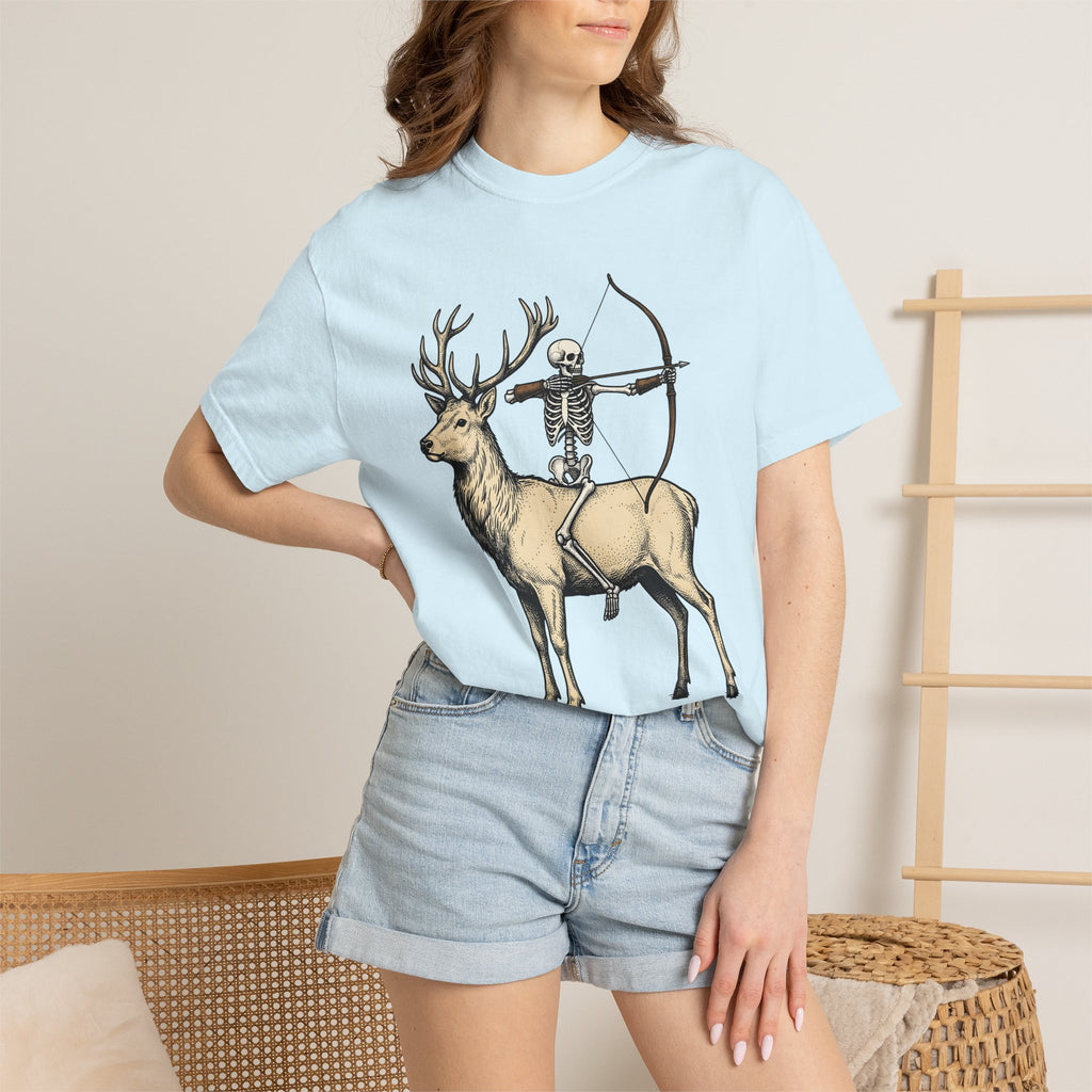 Skull Stag Shirt Gothic Autumn Gift Women Retro Tee Antler T-Shirt Dark Fan Vintage Tshirt Fall Graphic Sketch Arrow Tshirt