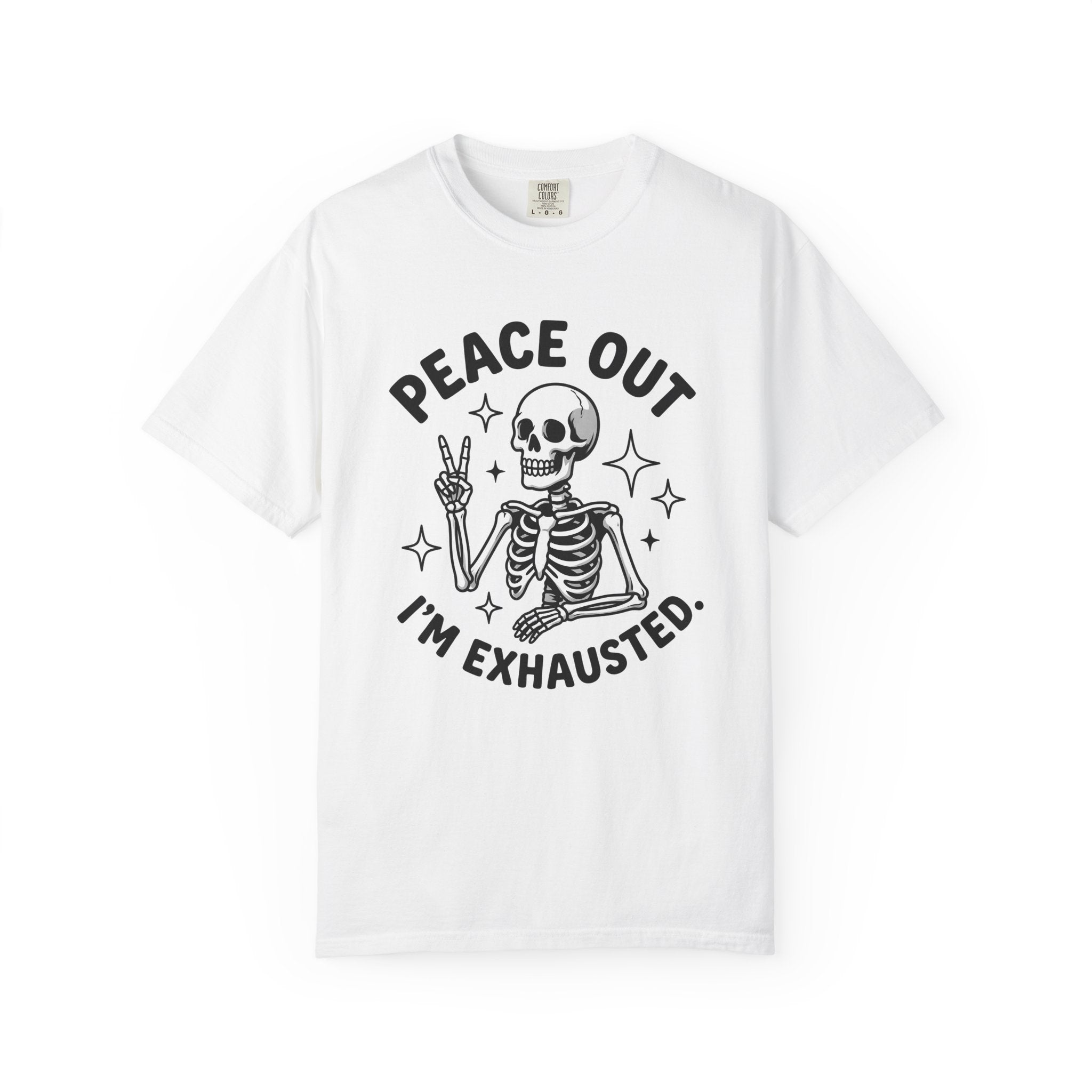 Skull Peace Symbol Shirt Funny Party Gift Women Comic Tee Skull T-Shirt Humor Fan Cartoon Tshirt Party Graphic Vintage Sparkles Tshirt