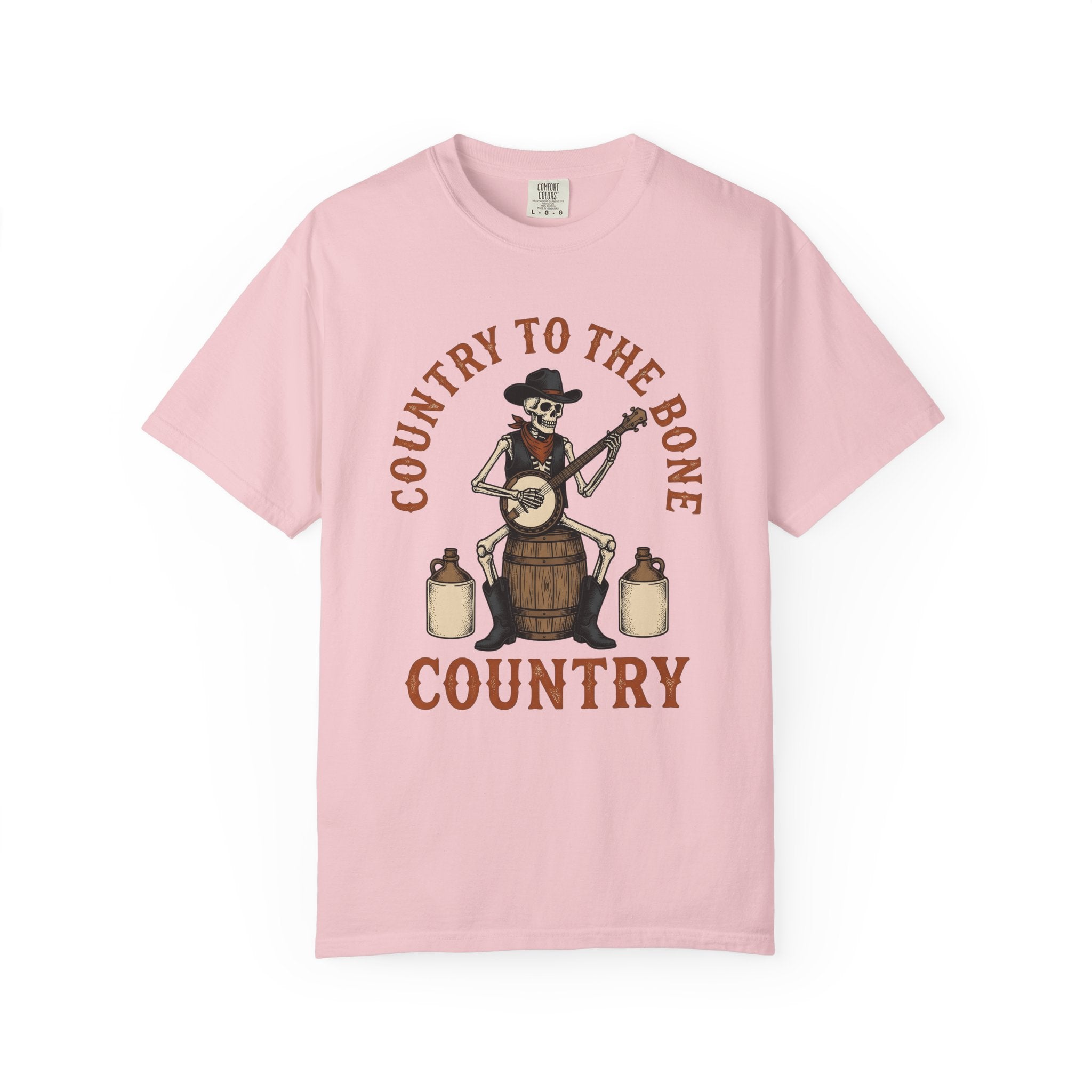 Bone Cowboy Shirt Halloween Rustic Gift Women Antique Tee Skeleton T-Shirt Horror Fan Vintage Tshirt Country Graphic Cartoon Acoustic Guitar