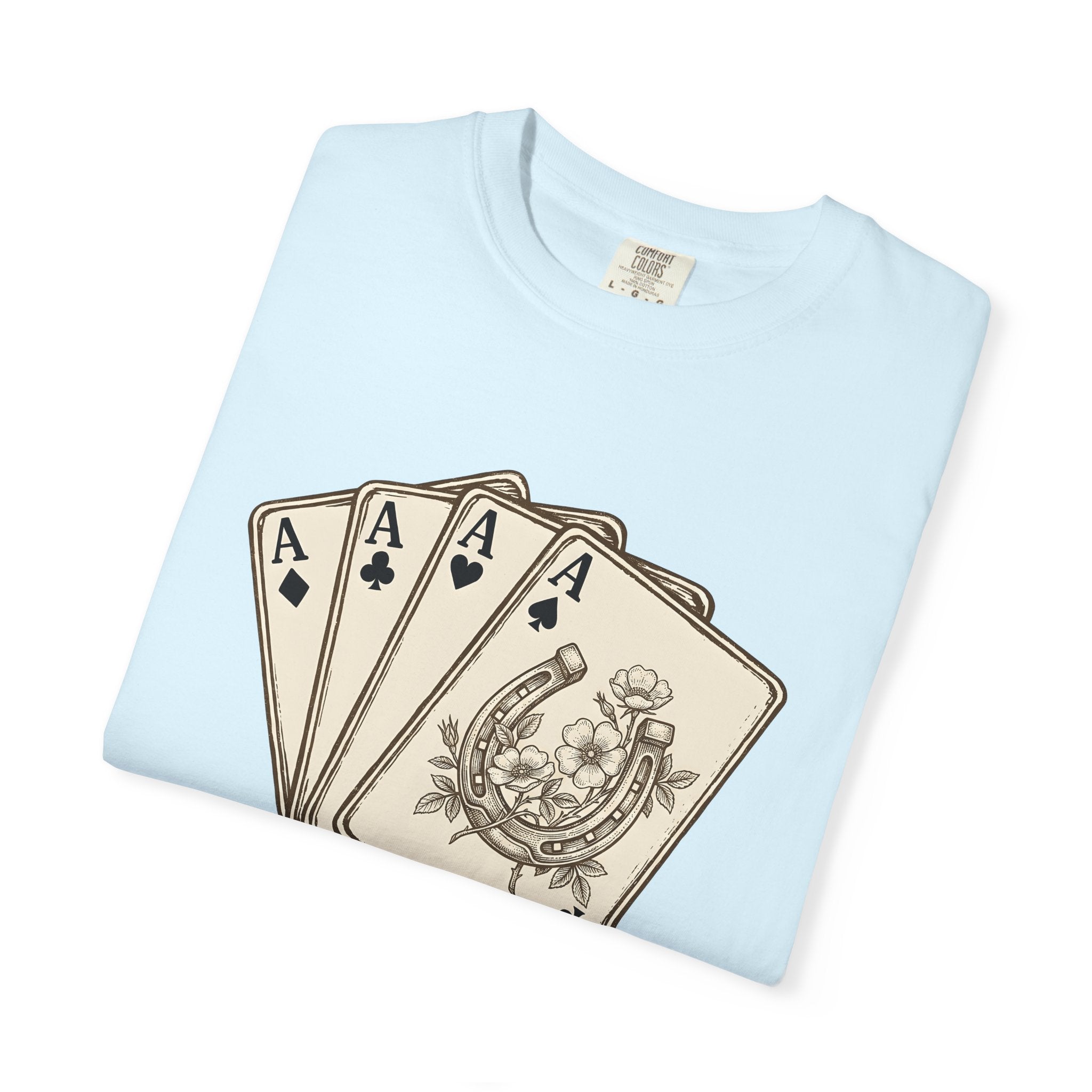 Playing Cards Shirt Cowgirl Gambling Gift Women Vintage Tee Poker T-Shirt Cowboy Fan Retro Tshirt Betting Graphic Western Horseshoe Tshirt