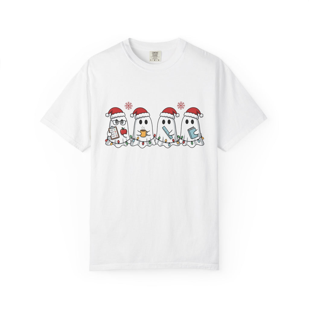 Holiday Ghost Shirt Teachers Celebration Gift Women Sweet Tee Specter T-Shirt Educator Enthusiast Cute Tshirt Festive Graphic Comic